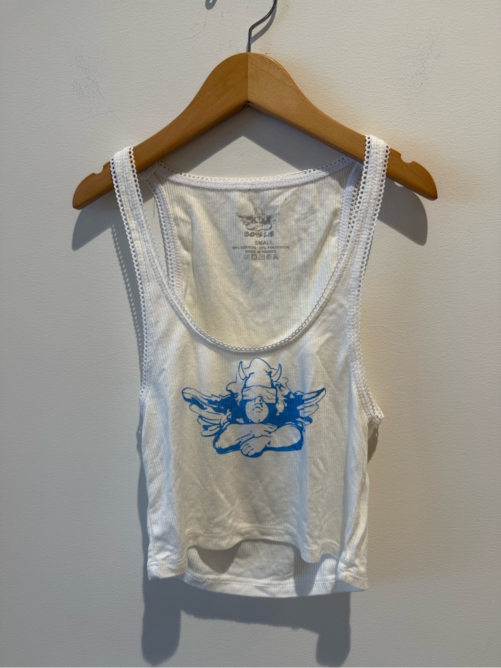 Boys Lie Angel/Devil Graphic Ribbed Tank Top size Small